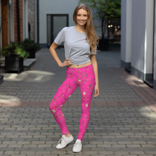Load image into Gallery viewer, tampres tympos tympes timpos jogos kelnes saltibarsciai saltekai saltibai moteris rozines krapai agurkai geltonas fonas lietuviskas maistas dovana leggings beetroot cold beet soup pink soup lithuanian food